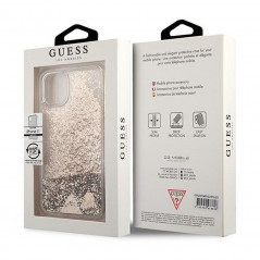 Kryt Guess Liquide Glitter Charms na Apple iPhone 11 Elegantní  Zlatý 