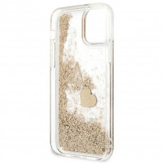 Kryt Guess Liquide Glitter Charms na Apple iPhone 12 Elegantní  Zlatý 