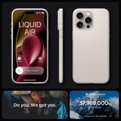 Kryt Spigen  Liquid Air na Apple iPhone 15 Pro Přírodní titanová 