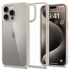 Kryt Spigen Ultra Hybrid na Apple iPhone 15 Pro Max Křišťálově čistý  Přírodní titanová