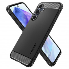 Kryt Spigen Rugged Armor na Samsung Galaxy A55 Uhlíkové vlákno, Elegantní  Matná černá 