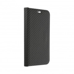 Peněženkové pouzdro LUNA Book Carbon na Samsung Galaxy Xcover7 Uhlíkové vlákno, Elegantní  Černý 