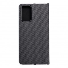 Peněženkové pouzdro LUNA Book Carbon na XIAOMI Redmi Note 12s Uhlíkové vlákno, Elegantní  Černý 