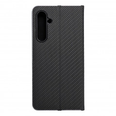 Peněženkové pouzdro LUNA Book Carbon na Samsung Galaxy S23 FE Uhlíkové vlákno, Elegantní  Černý 