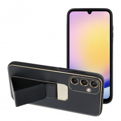 Kryt LEATHER Case Kickstand na Samsung Galaxy A25 5G Černý 