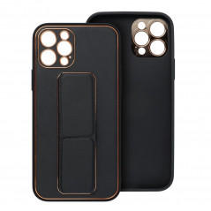 Kryt LEATHER Case Kickstand na Samsung Galaxy A15 5G Černý 