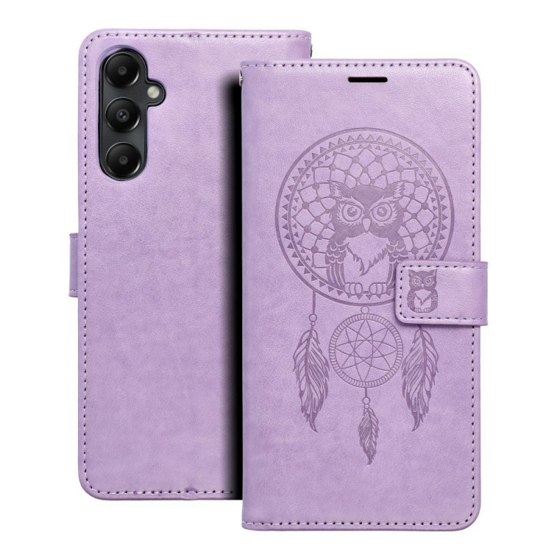 Peněženkové pouzdro MEZZO Book na Samsung Galaxy A05s Lapač snů  Fialový (Purple) 