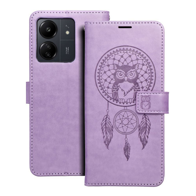 Peněženkové pouzdro MEZZO Book na XIAOMI Redmi 13C Lapač snů  Fialový (Purple) 