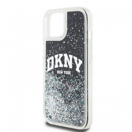 Kryt DKNY Liquid Glitters Arch Logo na Apple iPhone 11 Černý 