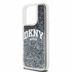 Kryt DKNY Liquid Glitters Arch Logo na Apple iPhone 13 Pro Černý 