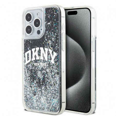 Kryt DKNY Liquid Glitters Arch Logo na Apple iPhone 13 Pro Max Černý 