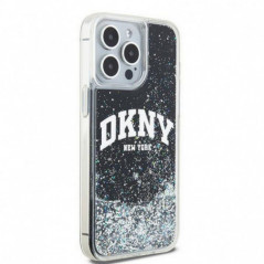 Kryt DKNY Liquid Glitters Arch Logo na Apple iPhone 13 Pro Max Černý 