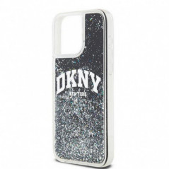 Kryt DKNY Liquid Glitters Arch Logo na Apple iPhone 13 Pro Max Černý 