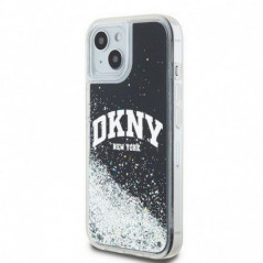 Kryt DKNY Liquid Glitters Arch Logo na Apple iPhone 14 Černý 