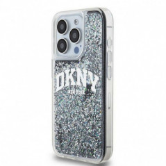 Kryt DKNY Liquid Glitters Arch Logo na Apple iPhone 14 Pro Černý 