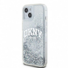 Kryt DKNY Liquid Glitters Arch Logo na Apple iPhone 15 Bílý