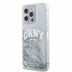 Kryt DKNY Liquid Glitters Arch Logo na Apple iPhone 15 Pro Bílý