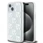 Kryt DKNY Liquid Glitters Checkered Pattern na Apple iPhone 15 Bílý 