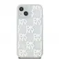 Kryt DKNY Liquid Glitters Checkered Pattern na Apple iPhone 15 Bílý 