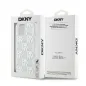 Kryt DKNY Liquid Glitters Checkered Pattern na Apple iPhone 15 Bílý 