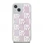 Kryt DKNY Liquid Glitters Checkered Pattern na Apple iPhone 15 Růžový 