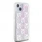 Kryt DKNY Liquid Glitters Checkered Pattern na Apple iPhone 15 Růžový 