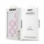 Kryt DKNY Liquid Glitters Checkered Pattern na Apple iPhone 15 Pro Růžový 