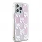 Kryt DKNY Liquid Glitters Checkered Pattern na Apple iPhone 15 Pro Max Růžový 