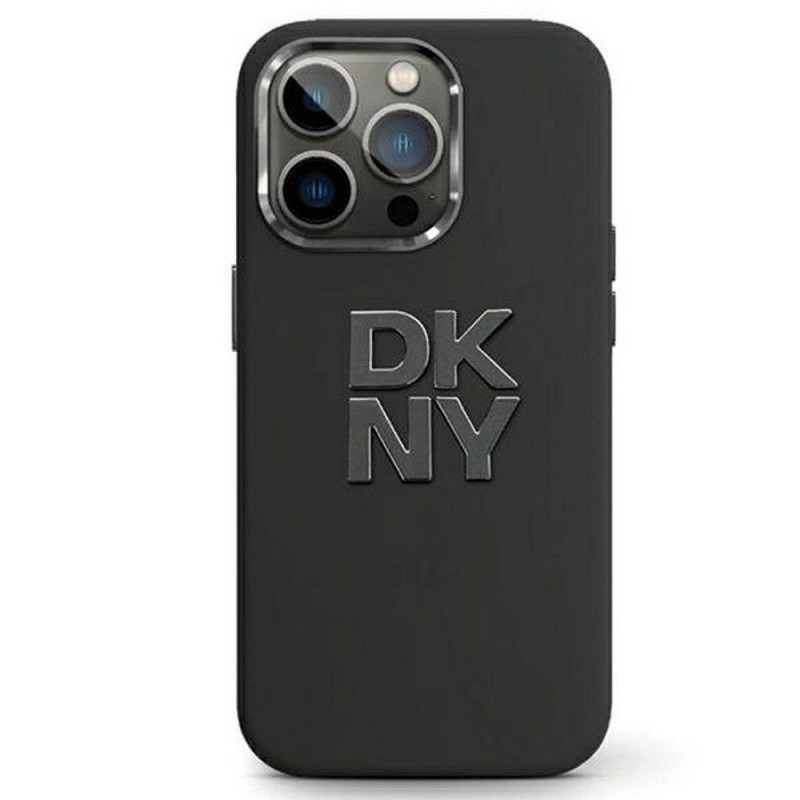 Kryt DKNY Silicone Stack Metal Logo na Apple iPhone 15 Černý 