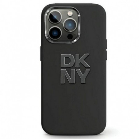 Kryt DKNY Silicone Stack Metal Logo na Apple iPhone 15 Černý