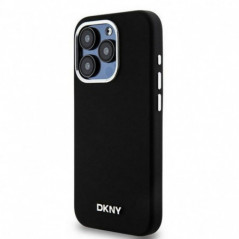 Kryt DKNY Silicone Horizontal Metal Logo na Apple iPhone 14 Pro MagSAFE  Černý