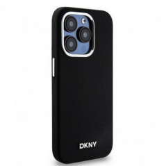 Kryt DKNY Silicone Horizontal Metal Logo na Apple iPhone 14 Pro MagSAFE  Černý 