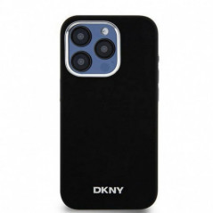 Kryt DKNY Silicone Horizontal Metal Logo na Apple iPhone 14 Pro MagSAFE  Černý 