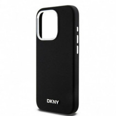 Kryt DKNY Silicone Horizontal Metal Logo na Apple iPhone 14 Pro MagSAFE  Černý 