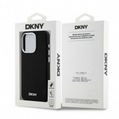 Kryt DKNY Silicone Horizontal Metal Logo na Apple iPhone 14 Pro MagSAFE  Černý 