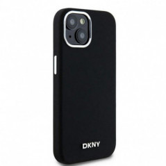 Kryt DKNY Silicone Horizontal Metal Logo na Apple iPhone 15 Plus MagSAFE  Černý 