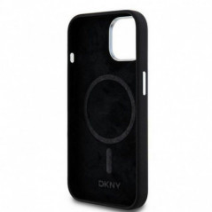 Kryt DKNY Silicone Horizontal Metal Logo na Apple iPhone 15 Plus MagSAFE  Černý 