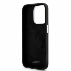 Kryt DKNY Silicone Horizontal Metal Logo na Apple iPhone 15 Pro MagSAFE  Černý 