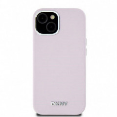 Kryt DKNY Silicone Horizontal Metal Logo na Apple iPhone 15 MagSAFE  Růžový 