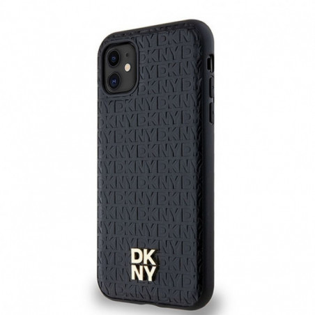 Kryt DKNY Pu Repeat Pattern Stack Logo na Apple iPhone 11 MagSAFE  Černý