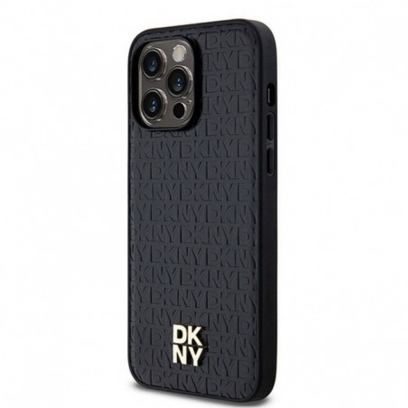 Kryt DKNY Pu Repeat Pattern Stack Logo na Apple iPhone 13 Pro MagSAFE  Černý