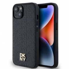 Kryt DKNY Pu Repeat Pattern Stack Logo na Apple iPhone 14 MagSAFE  Černý