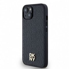 Kryt DKNY Pu Repeat Pattern Stack Logo na Apple iPhone 14 MagSAFE  Černý