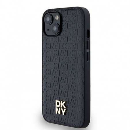 Kryt DKNY Pu Repeat Pattern Stack Logo na Apple iPhone 14 MagSAFE  Černý