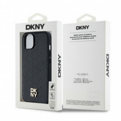 Kryt DKNY Pu Repeat Pattern Stack Logo na Apple iPhone 14 MagSAFE  Černý 