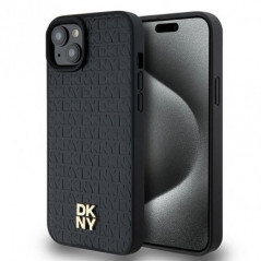 Kryt DKNY Pu Repeat Pattern Stack Logo na Apple iPhone 15 Plus MagSAFE  Černý