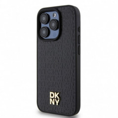 Kryt DKNY Pu Repeat Pattern Stack Logo na Apple iPhone 15 Pro MagSAFE  Černý