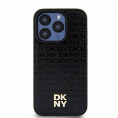 Kryt DKNY Pu Repeat Pattern Stack Logo na Apple iPhone 15 Pro MagSAFE  Černý 