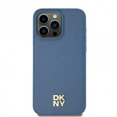 Kryt DKNY Pu Repeat Pattern Stack Logo na Apple iPhone 15 MagSAFE  Modrý