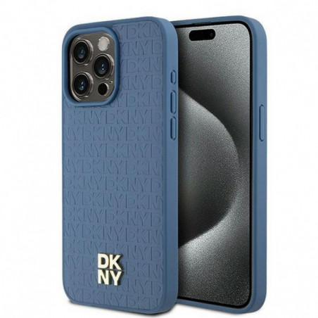 Kryt DKNY Pu Repeat Pattern Stack Logo na Apple iPhone 15 Pro Max MagSAFE  Modrý